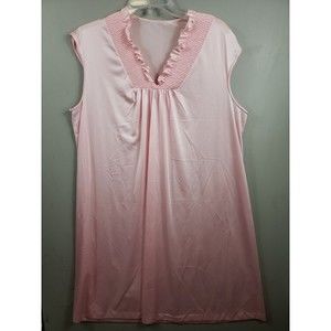 J C Penny Women's Lg Nylon Night Gown Pink USA sleeveless